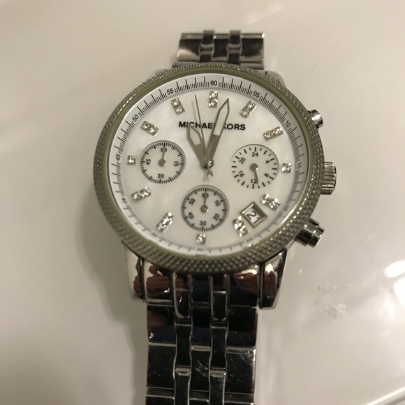 Michel Kors Silver Chronograph Watch MK5020